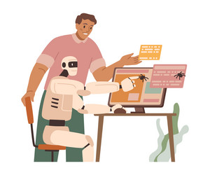 Software Testing & Bug Fixing vector image