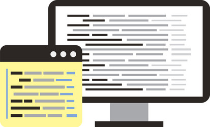 Computer website language coding development vector