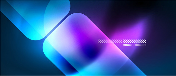 glass neon block and lines abstract background vector