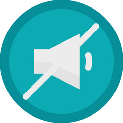 Icon of a sound on button in flat style Royalty Free Vector
