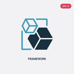 two color framework icon from shapes concept vector image