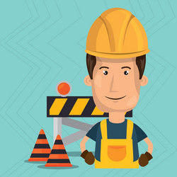 Under construction worker website vector