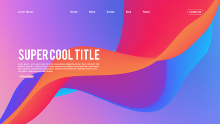 landing page abstract design template for website vector image