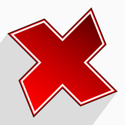 abstract cross x icon failure error rejection vector image