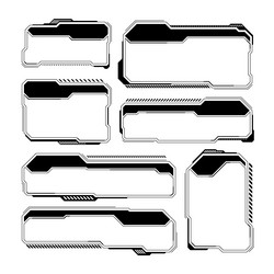 black futuristic hud or ui elements sci-fi user vector image