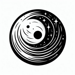 Cosmic Vinyl Vortex Vector Image