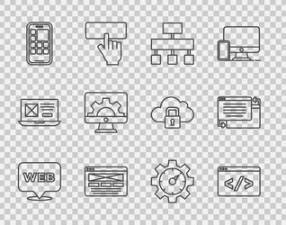 set line web and graphic design front end vector image