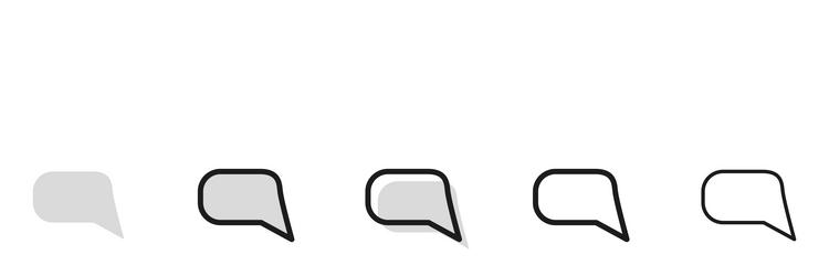 set of speech bubbles different line widths vector image