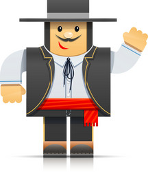 spanish man origami toy vector