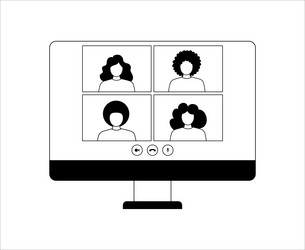 ui ux template for video conferencing and meetings vector image