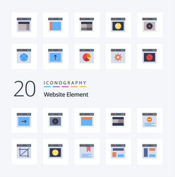 20 website element flat color icon pack like app vector