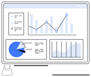 data analytics dashboard with charts graphs vector image