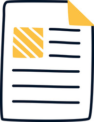 document page icon half line color style vector image