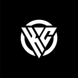 kc logo with triangle shape and circle rounded vector image