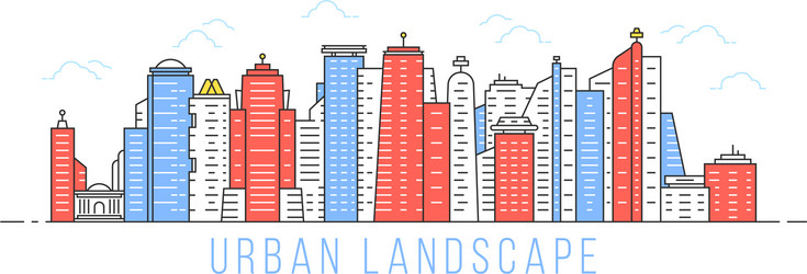 Line linear urban Royalty Free Vector Image - VectorStock