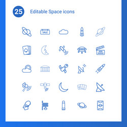 13 space icons Royalty Free Vector Image - VectorStock