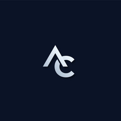 Ac monogram logo on white Royalty Free Vector Image