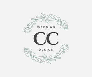Cc initials letter wedding monogram logos Vector Image