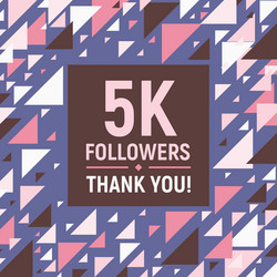 thanks 5k followers social network banner vector