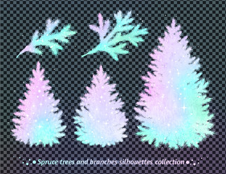 collection of christmas spruce trees Vector Image