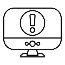 computer monitor displaying warning message vector image