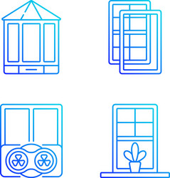 Doors replacement service rgb color icons set vector