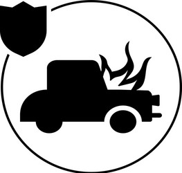 car insurance fire icon isolated vector