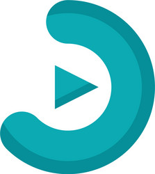 icon of a play button in flat style without vector image