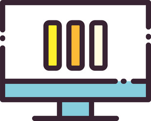 infographic bars chart on computer line and fill vector image