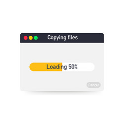 progress bar file copying template vector image
