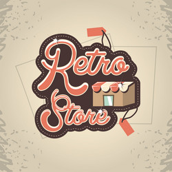 Retro store building front vector