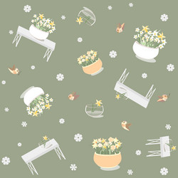 Seamless pattern with the image of a vase vector