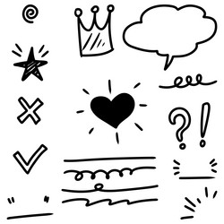 set of hand drawn doodle elements for concept Vector Image