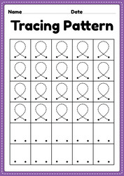 Tracing pattern loop lines worksheet vector
