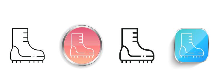 boots icon thin linear regular and button style vector image