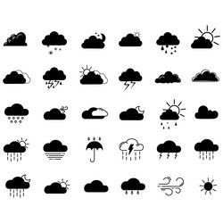clouds icons set of in different form vector image