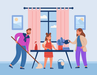 Kids Doing House Chores Vector Images (over 360)