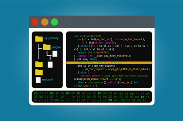 program code editor the integrated software vector image