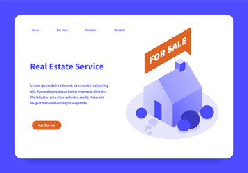 real estate landing page concept vector