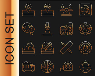 set line earth core structure crust soil analysis vector image