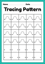 tracing pattern wave lines worksheet vector image