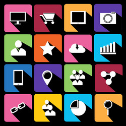 Web icons set in flat design vector