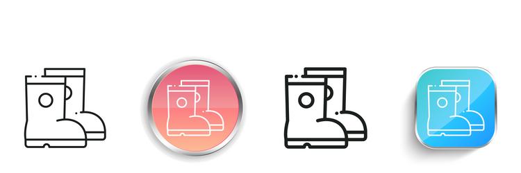 boots icon thin linear regular and button style vector image