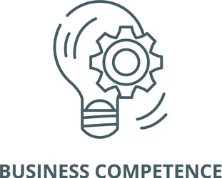 business competence line icon linear vector