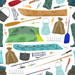 Fishing Tackle Pattern Vector Image