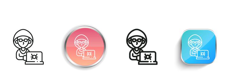 hacker icon thin linear regular and button style vector image