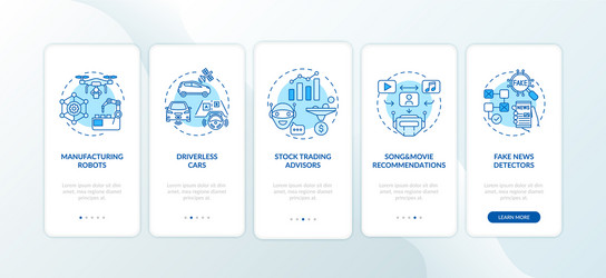 Ai application 2 onboarding mobile app page vector