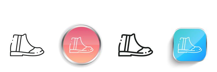 boots icon thin linear regular and button style vector image