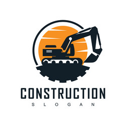 excavator logo template builder Vector Image