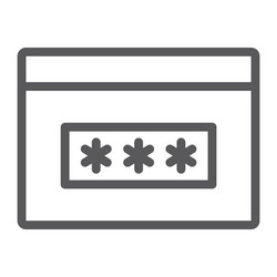password line icon security and access browser vector image